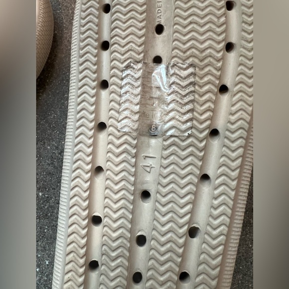 Beige Platform Sole Rubber Slides - Picture 3 of 5